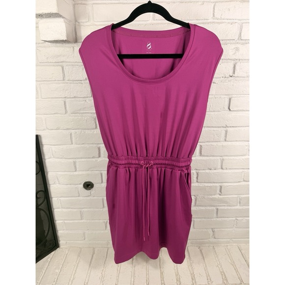 Lou & Grey Dresses & Skirts - Lou & Grey Luvstretch Dress Small Pink Drawstring Waist Pockets Athleisure